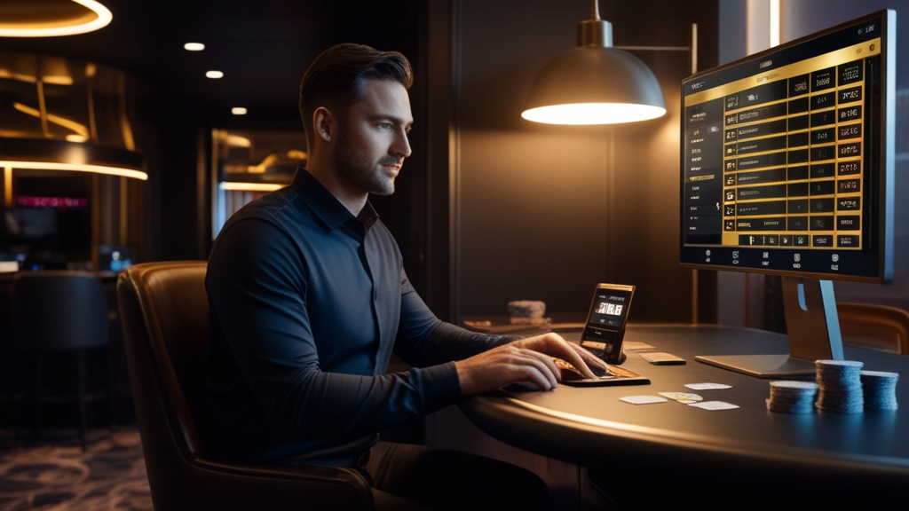 Speler controleert gegevens vóór een uitbetaling in het casino